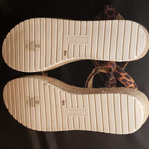Nine West NWT Adjustable Strap Leopard Print Wedge Sandal - Picture 5 of 5